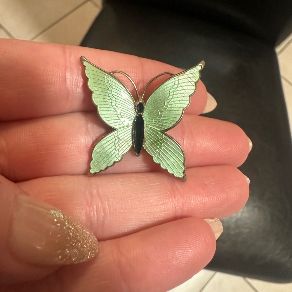 1950s Vintage Enamel Butterfly Brooch
